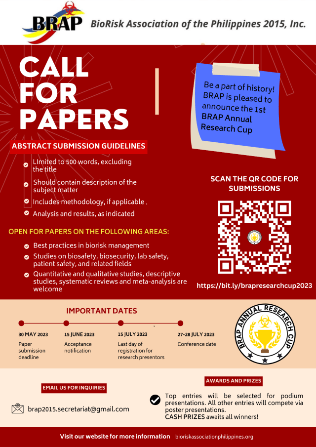 BRAP Annual Research Cup | BioRisk Association of the Philippines 2015 ...